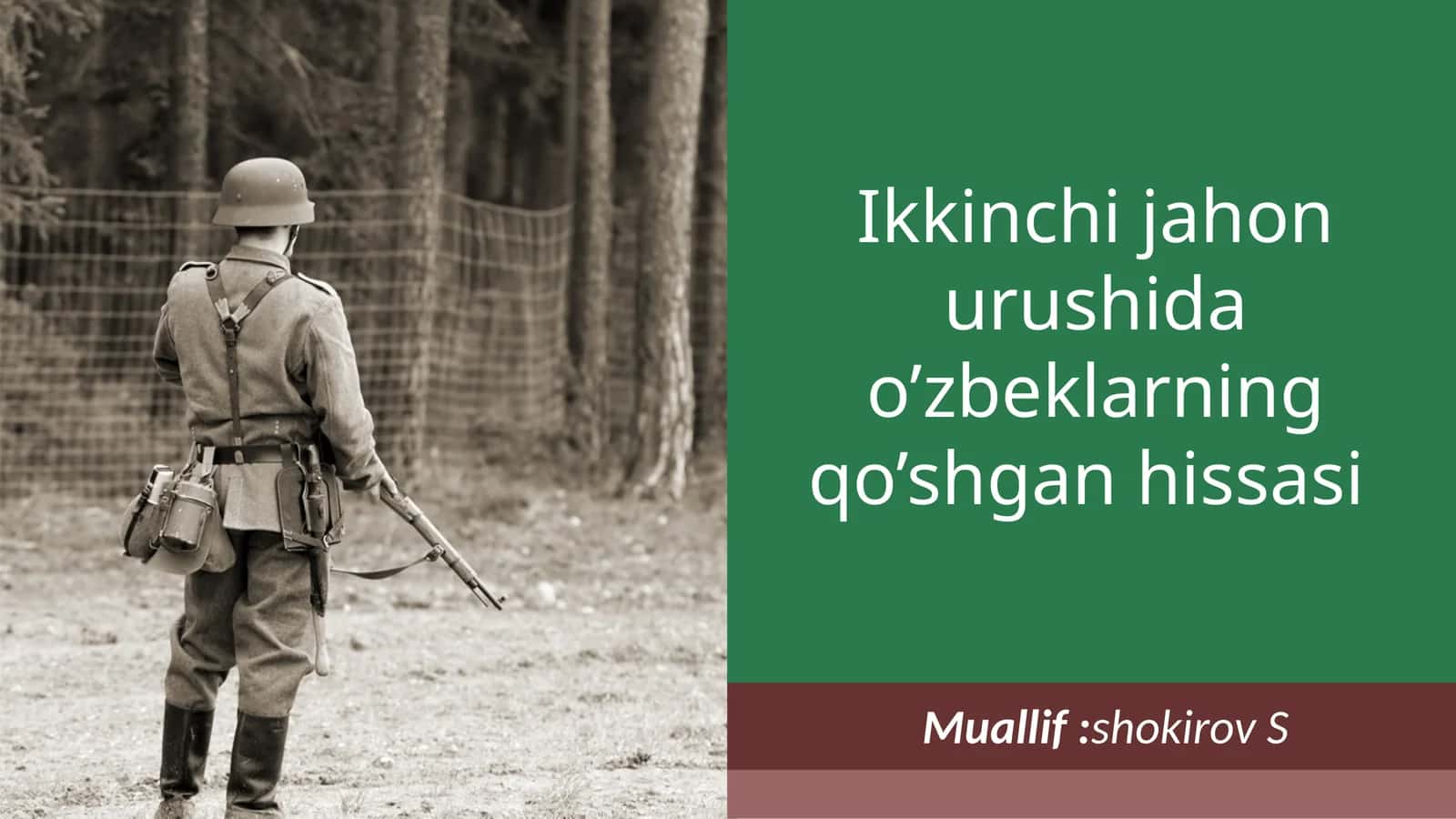 Ikkinchijahonurushidao’zbeklarningqo’shganhissasi 1