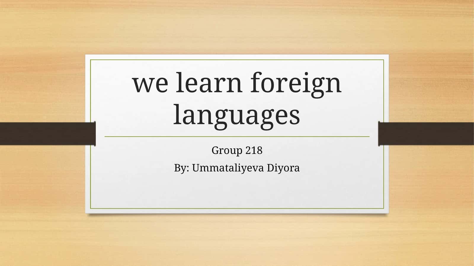 we learn foreign languages 1