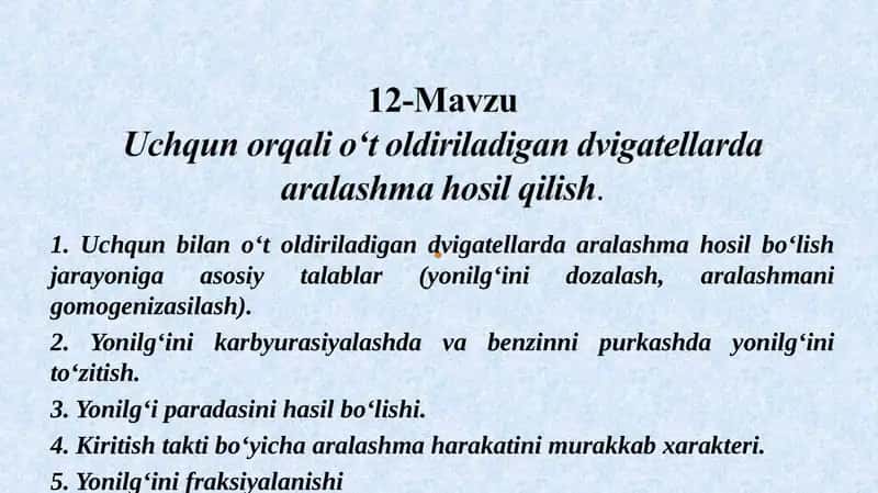 Yonilgʻini yondirish 1