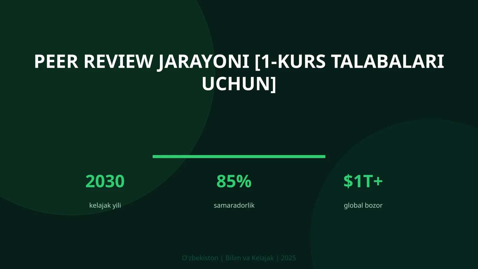 Peer review jarayoni [1-kurs talabalari uchun] 1