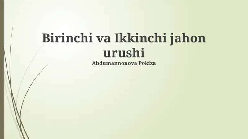 Jahon urushlari 1