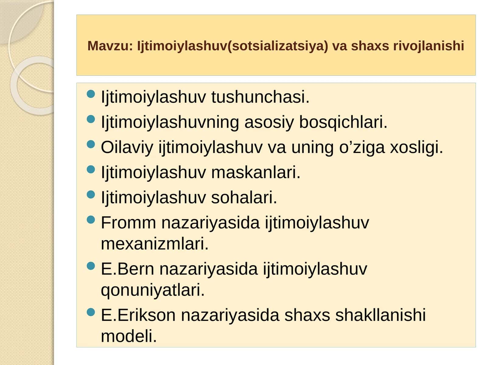Ijtimoiylashuv (sotsializatsiya) va shaxs rivojlanishi 1