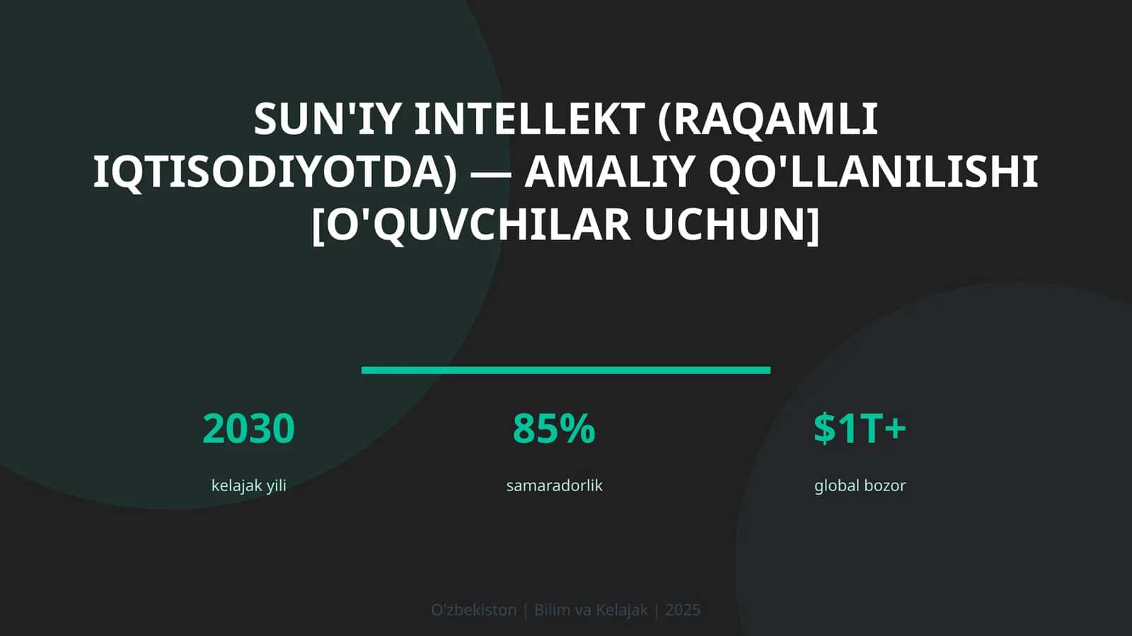 Sun'iy intellekt (raqamli iqtisodiyotda) — amaliy qo'llanilishi [o'quvchilar uchun] 1