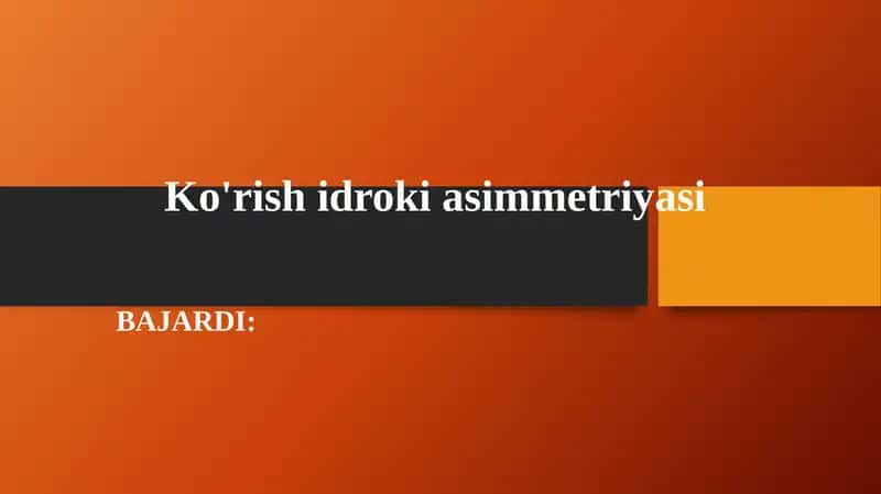 Ko'rish idroki asimmetriyasi 1