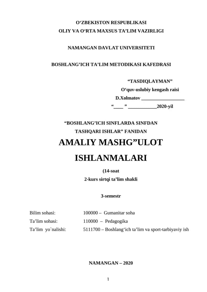 AMALIY MASHG’ULOT MAVZULARI ISHLANMALARI 1