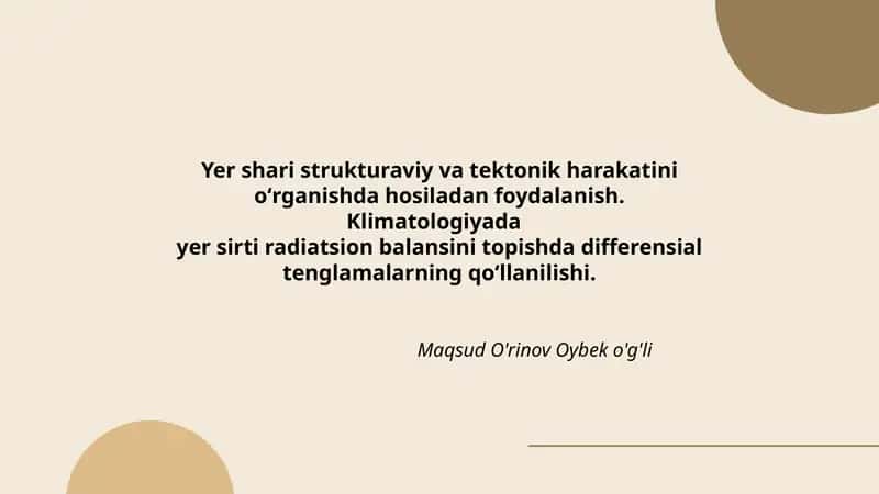 Yer shari strukturaviy va tektonik harakatini oʻrganishda hosiladan foydalanish 1