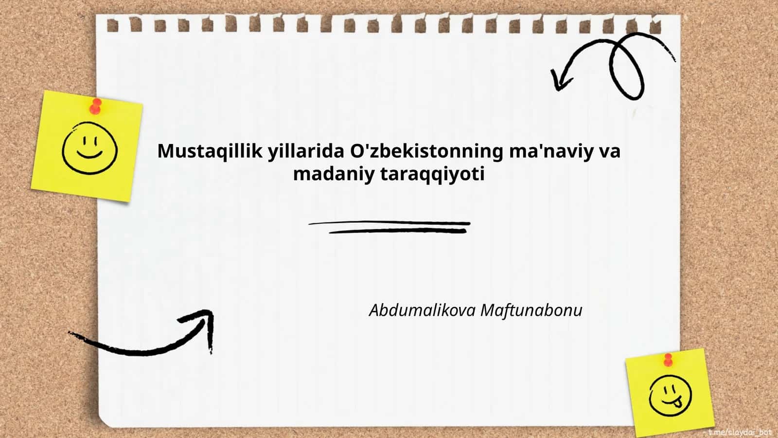 Mustaqillik yillarida O'zbekistonning ma'naviy va madaniy taraqqiyoti 1