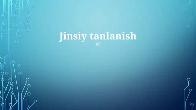 Jinsiy tanlanish 1