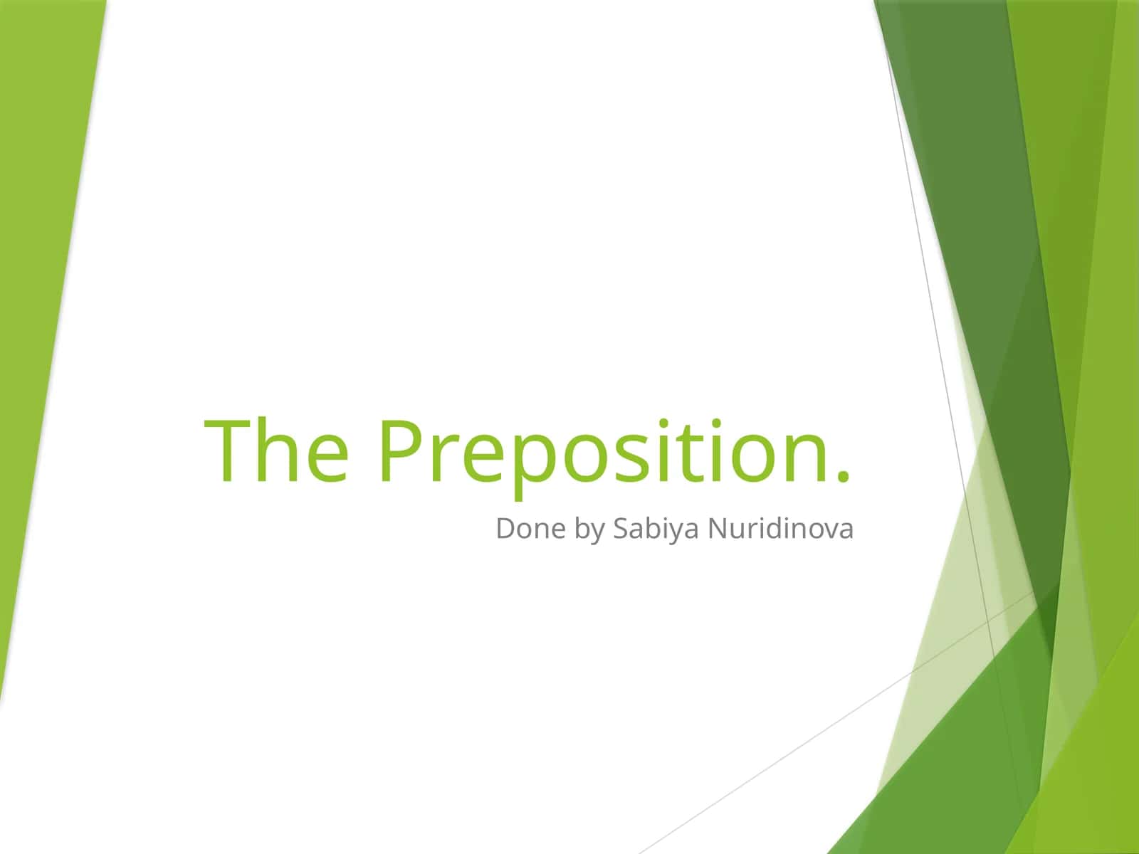 The Preposition 1