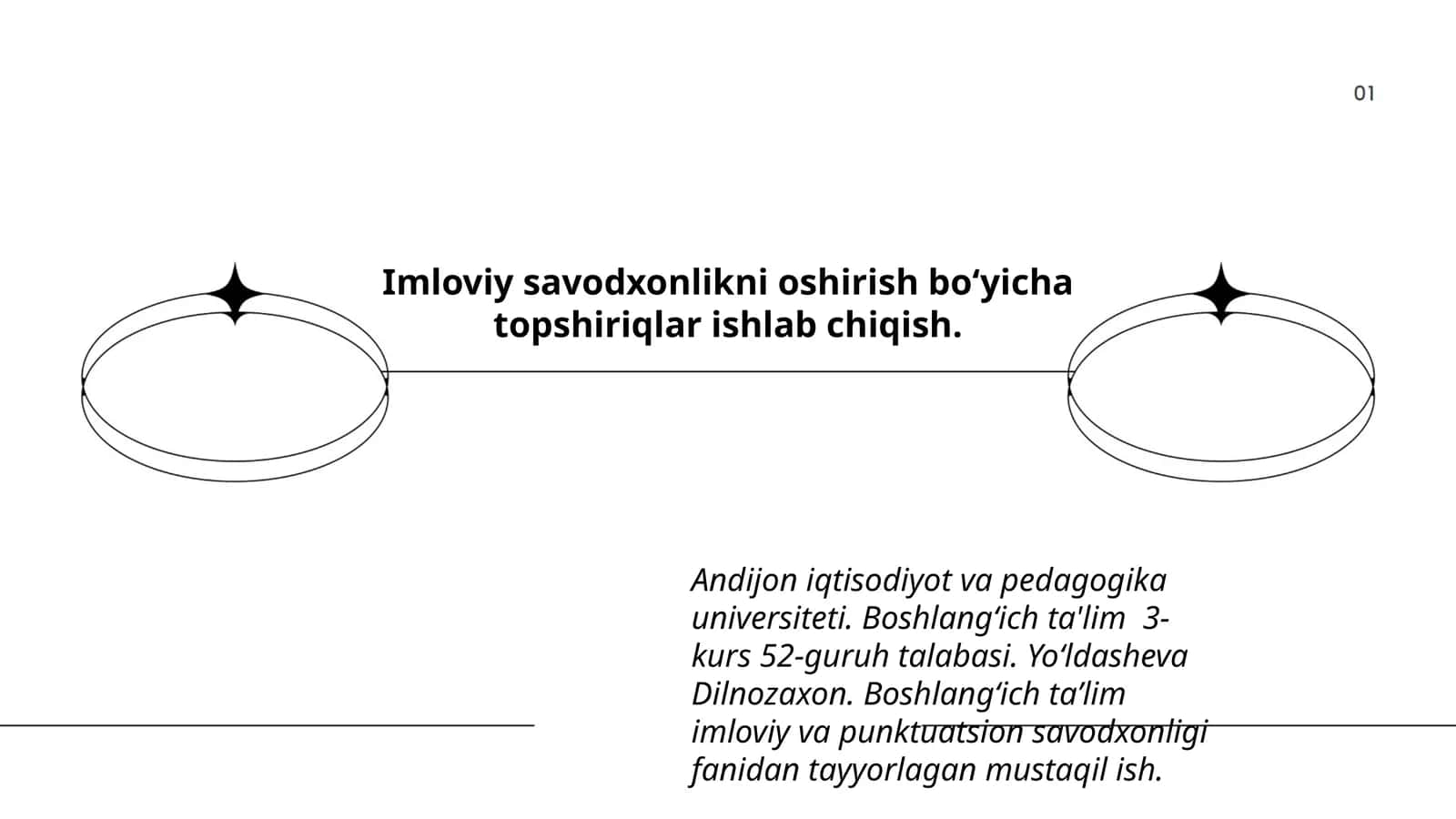 Imloviy savodxonlikni oshirish boʻyicha topshiriqlar ishlab chiqish 1