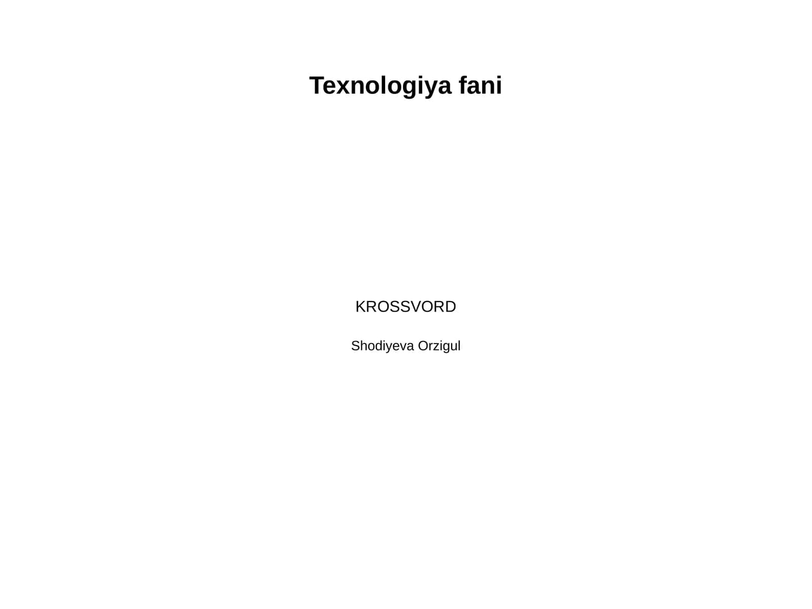 Texnologiya fanidan 1