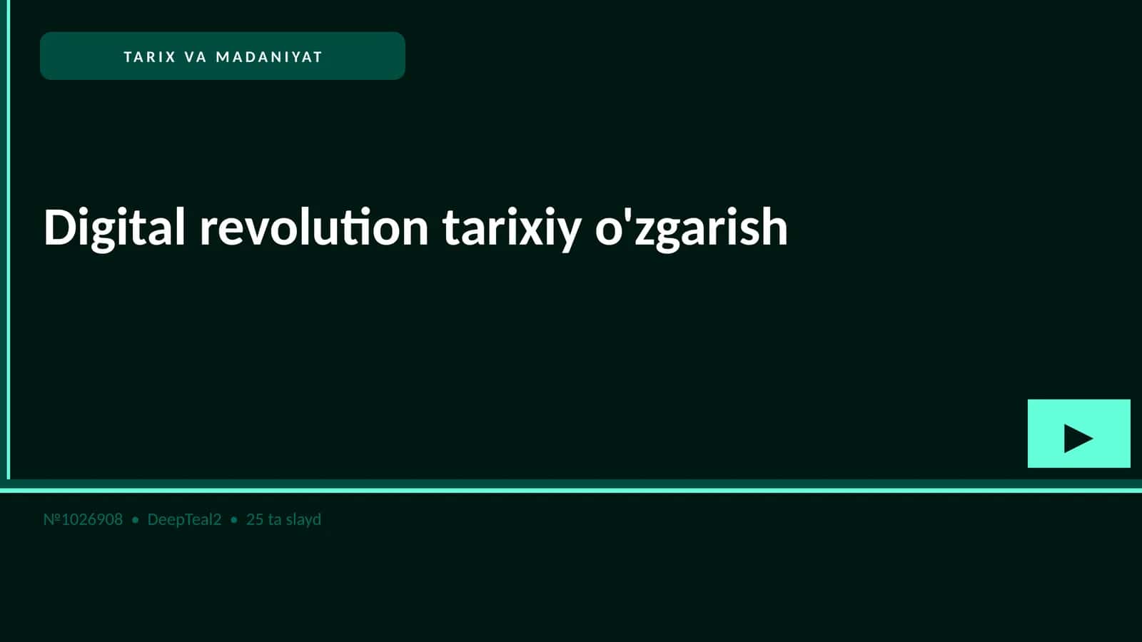 Digital revolution tarixiy o'zgarish 1