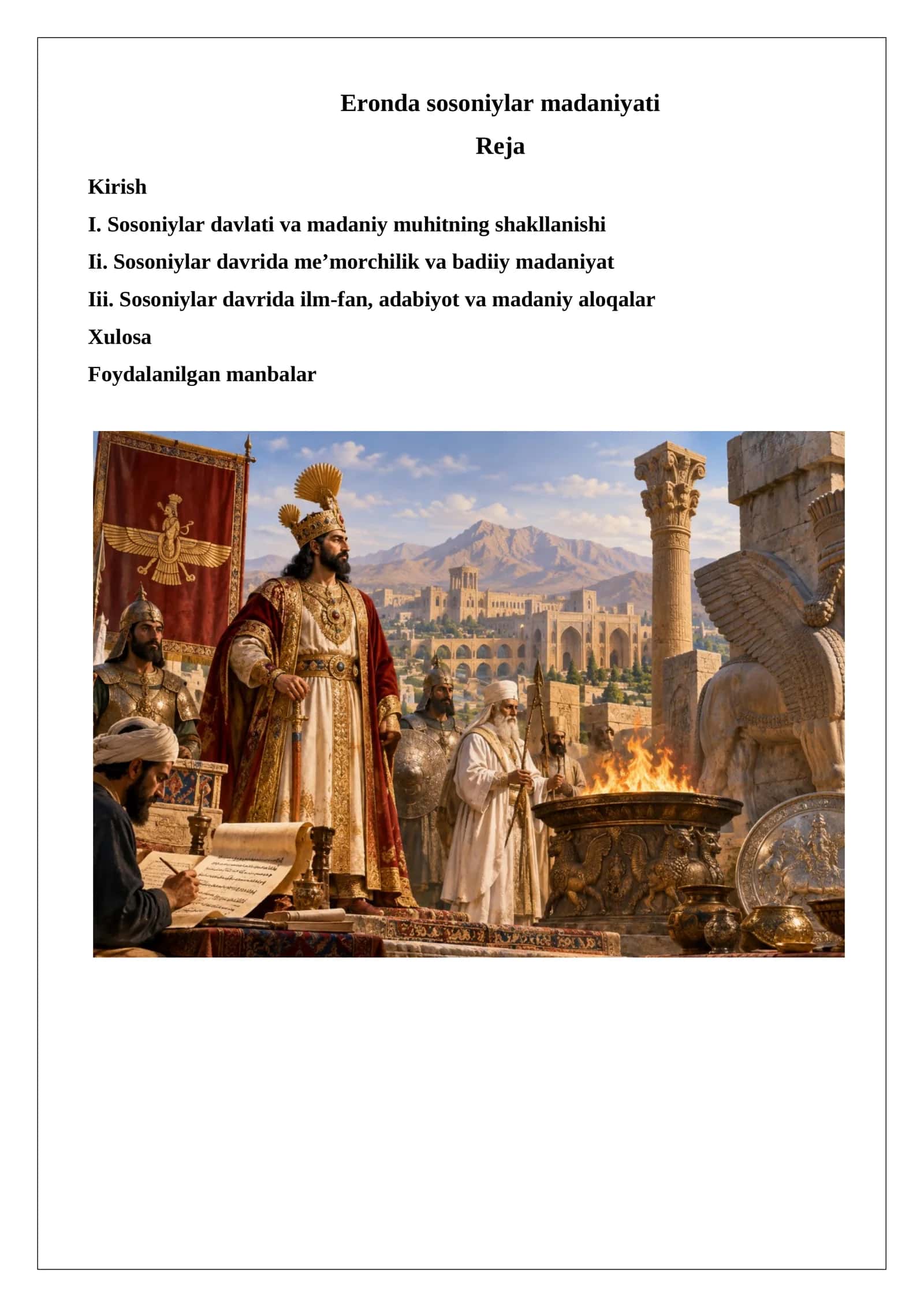 Eronda sosoniylar madaniyati 1