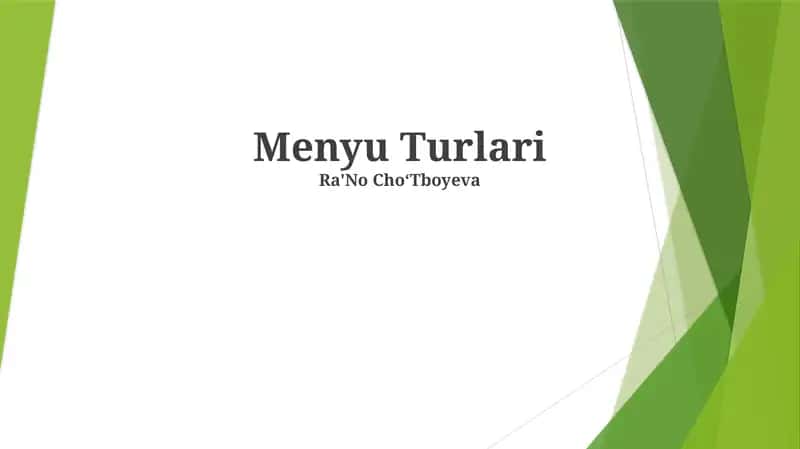 Menyu Turlari 1