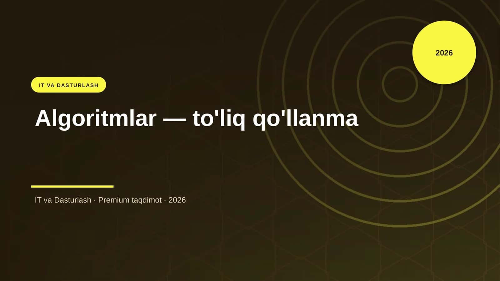 Algoritmlar — to'liq qo'llanma 1