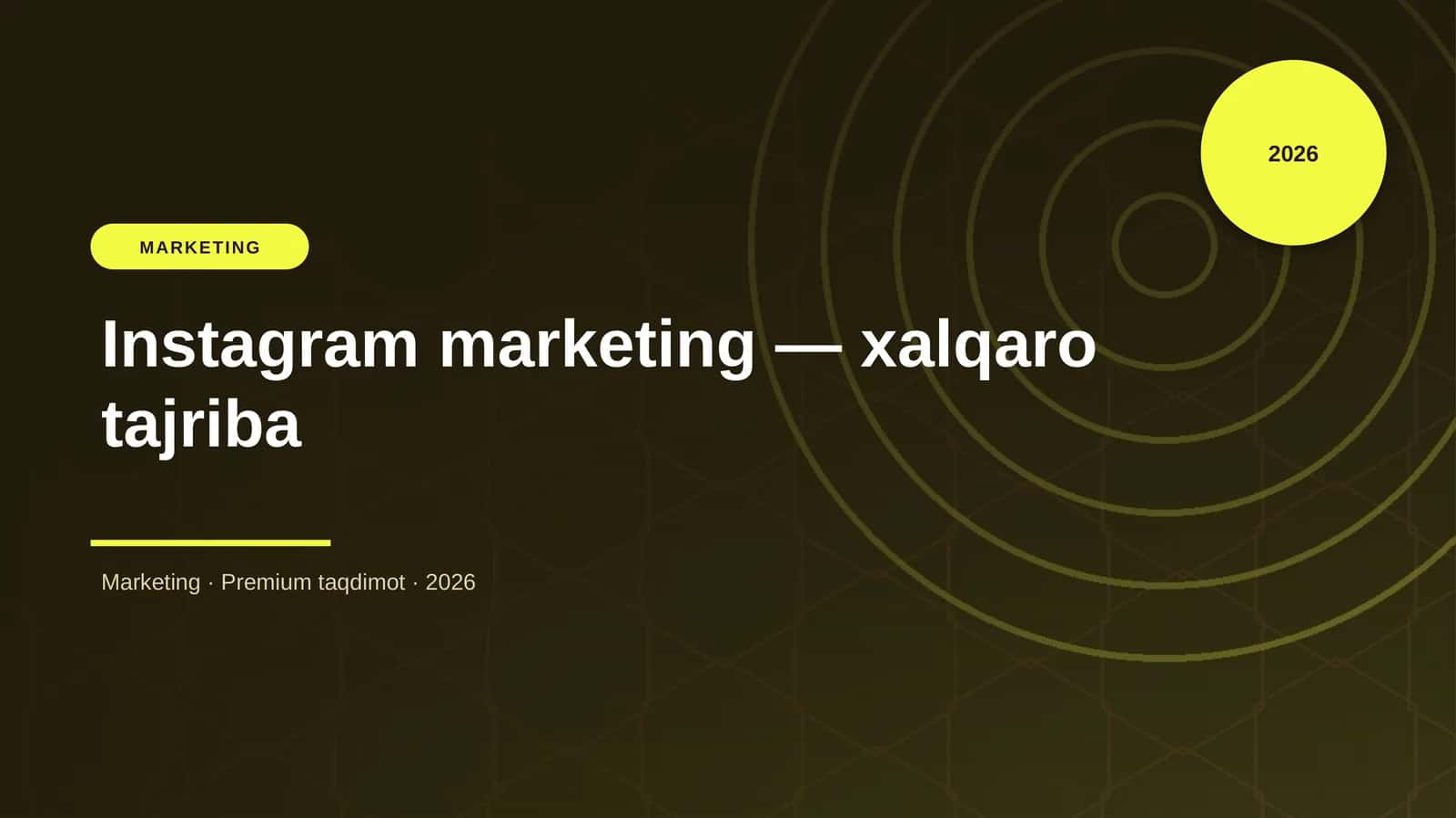 Instagram marketing - xalqaro tajriba 1