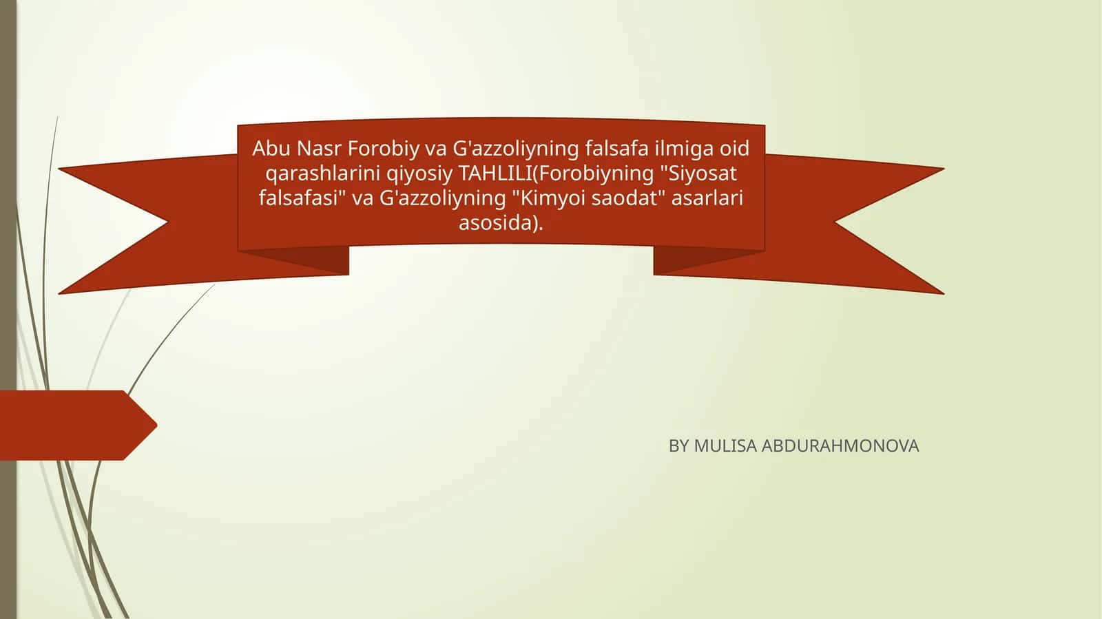 Abu Nasr Forobiy va G'azzoliyning falsafa ilmiga oid qarashlarini qiyosiy TAHLILI 1