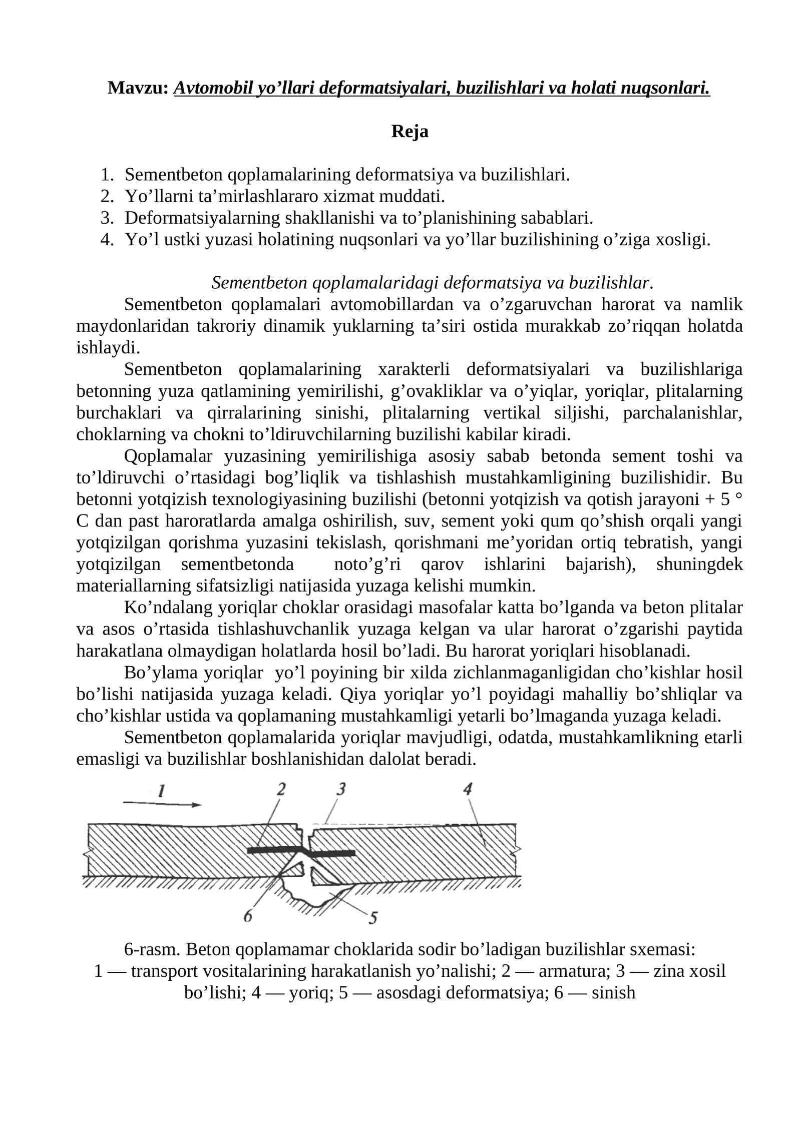 Sementbeton qoplamalaridagi deformatsiya va buzilishlar 1