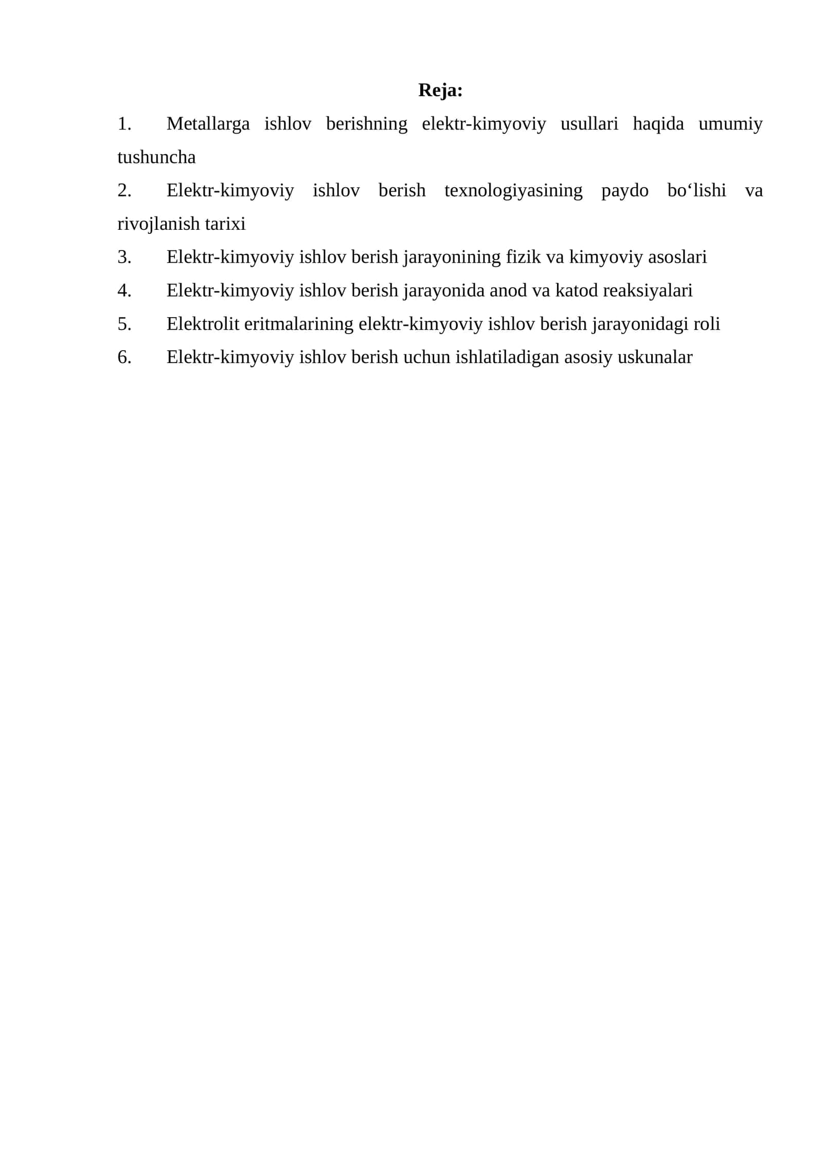 Metallarga ishlov berishning elektr-kimyoviy usullari 1
