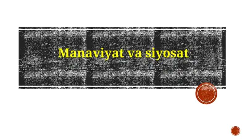 Ma'naviyat va Siyosat Ta'rifi 1