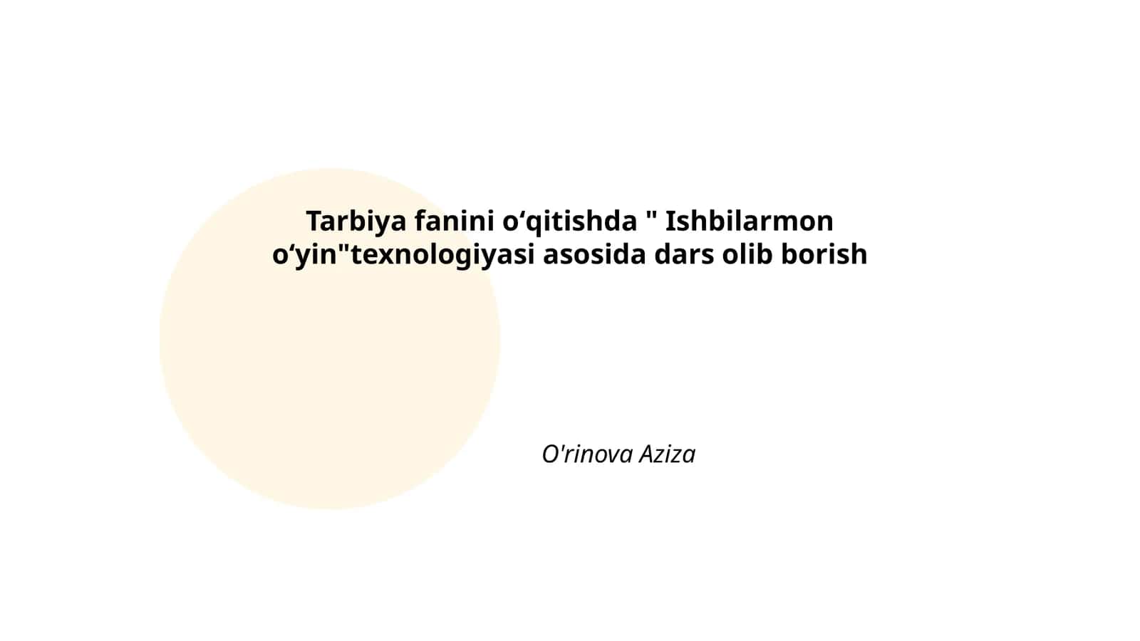 Ishbilarmon oʻyinlar texnologiyasi 1