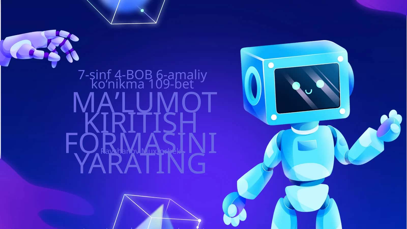 MAʼLUMOT KIRITISH FORMASINI YARATING 1