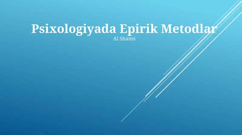Psixologiyada Epirik Metodlar 1