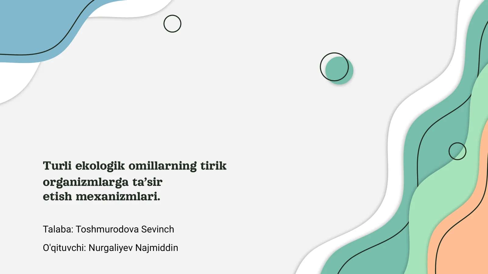 Turli ekologik omillarning tirik organizmlarga ta’sir etish mexanizmlari 1