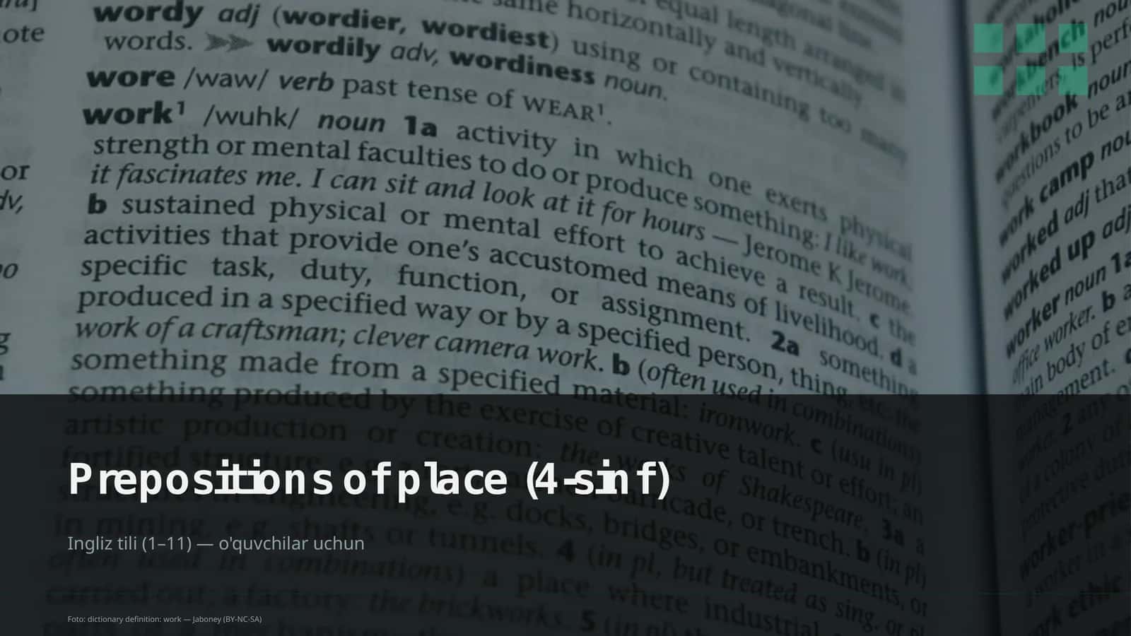 Prepositions of place (4-sinf) 1