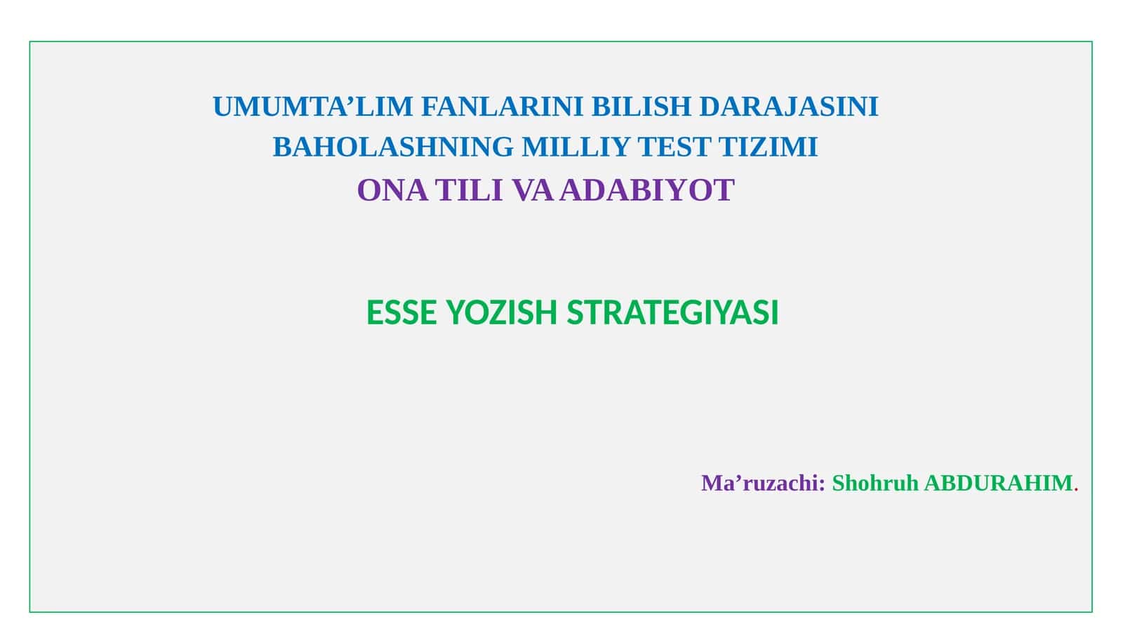 ESSE YOZISH STRATEGIYASI 1