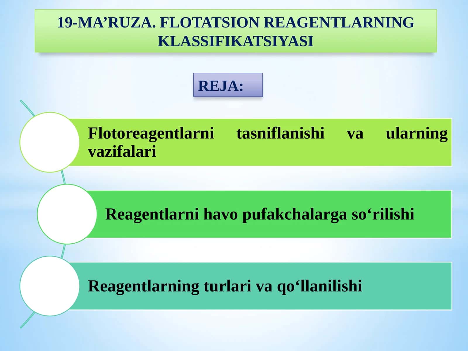 19-MA’RUZA. FLOTATSIONREAGENTLARNING KLASSIFIKATSIYASI 1