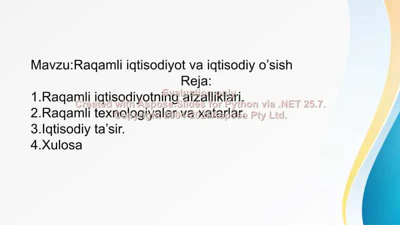Raqamli iqtisodiyot va iqtisodiy o’sish 1