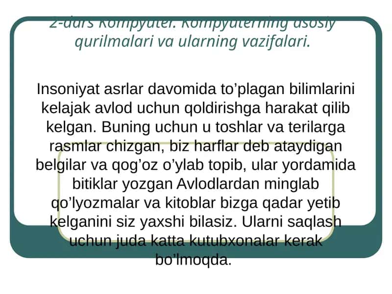 2-dars Kompyuter 1