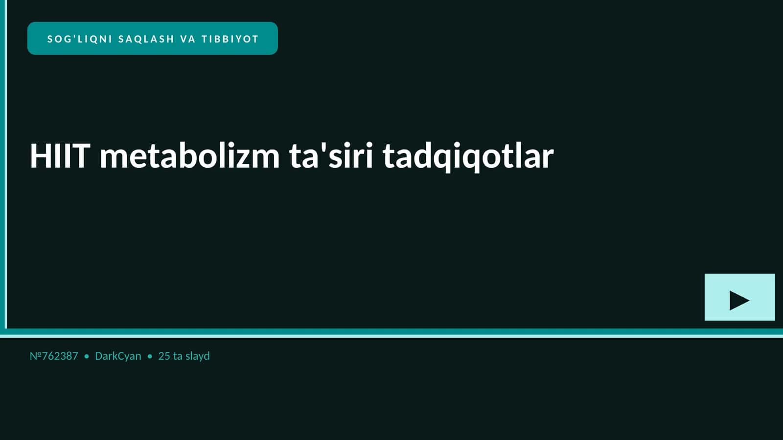 HIIT metabolizm ta'siri tadqiqotlar 1