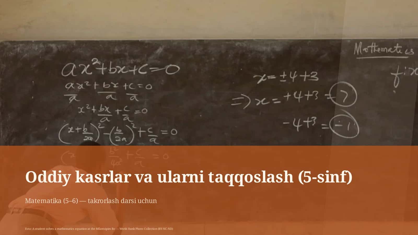 Oddiy kasrlar va ularni taqqoslash (5-sinf) 1