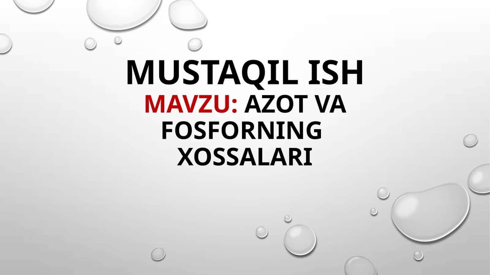 Azot va Fosforning Xossalari 1