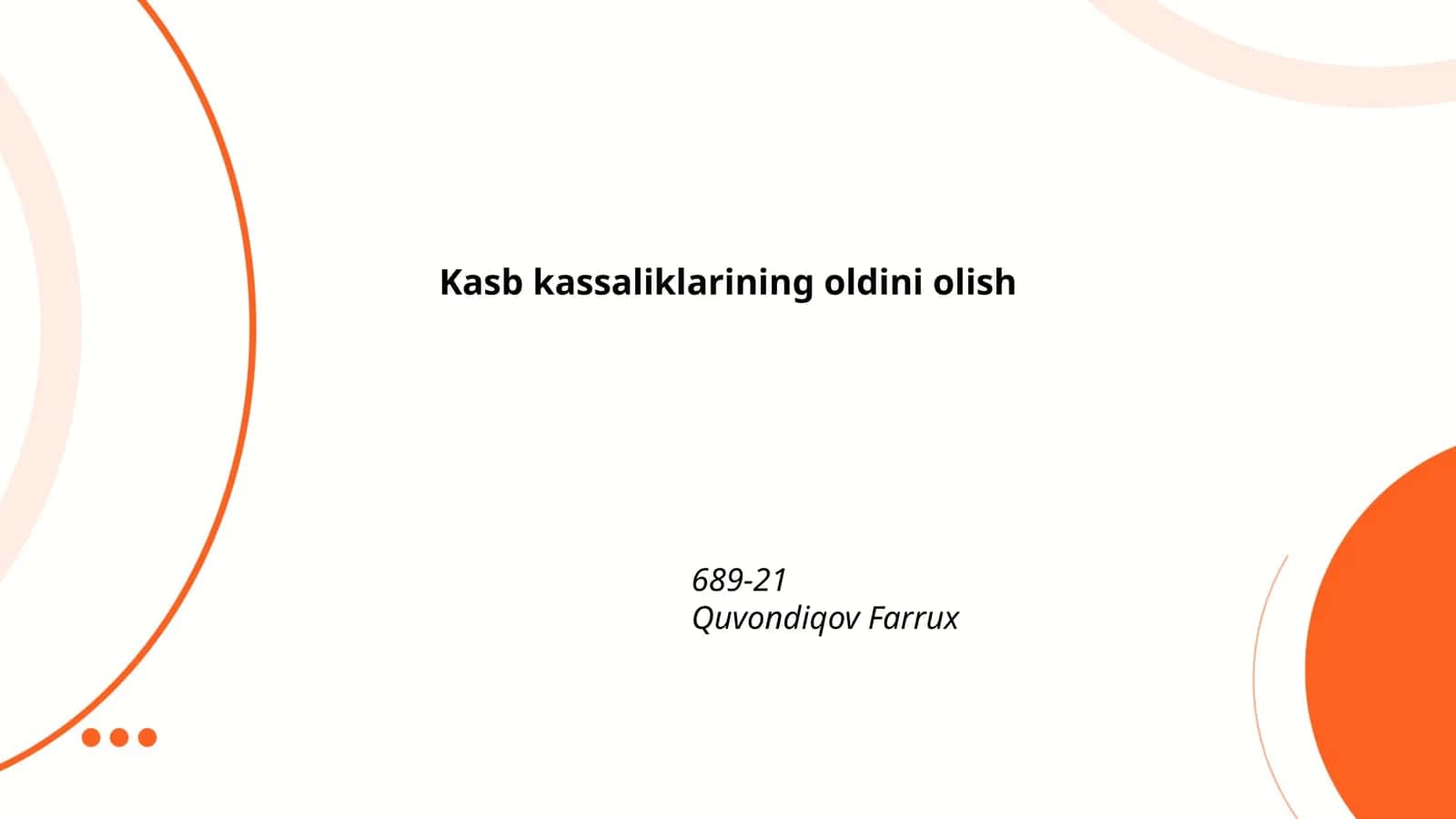 Kasb kassaliklarining oldini olish 1