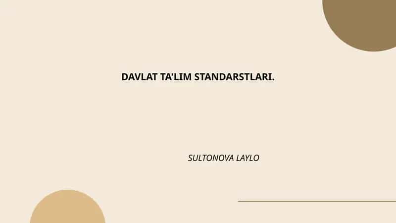 Davlat ta'lim standartlari 1