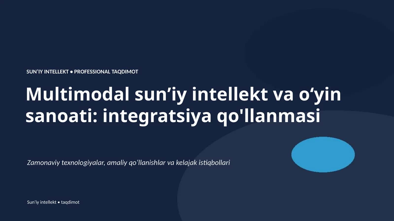 Sun'iy intellekt • taqdimot 1