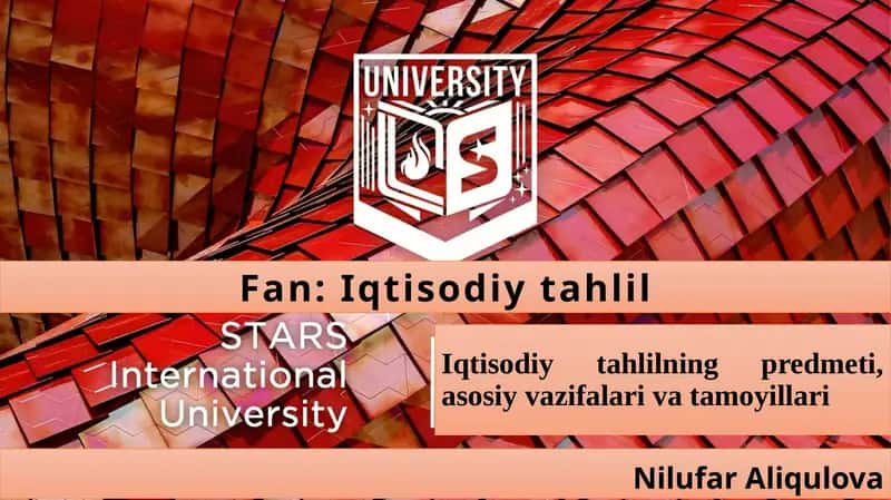 Iqtisodiy tahlilning predmeti, asosiy vazifalari va tamoyillari 1
