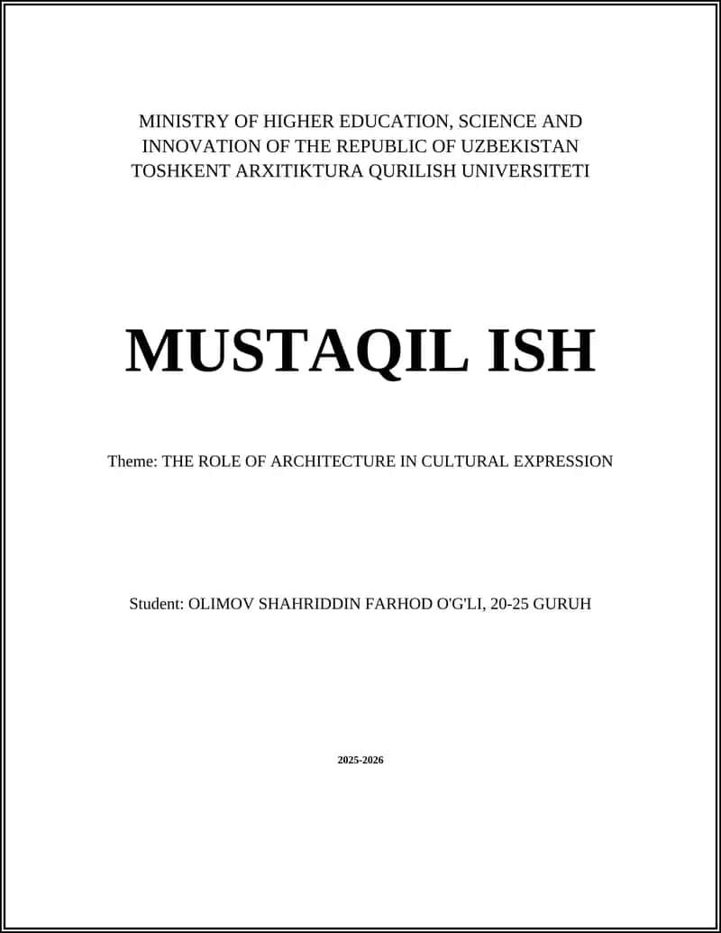 The Role of Architecture in Cultural Expression 1