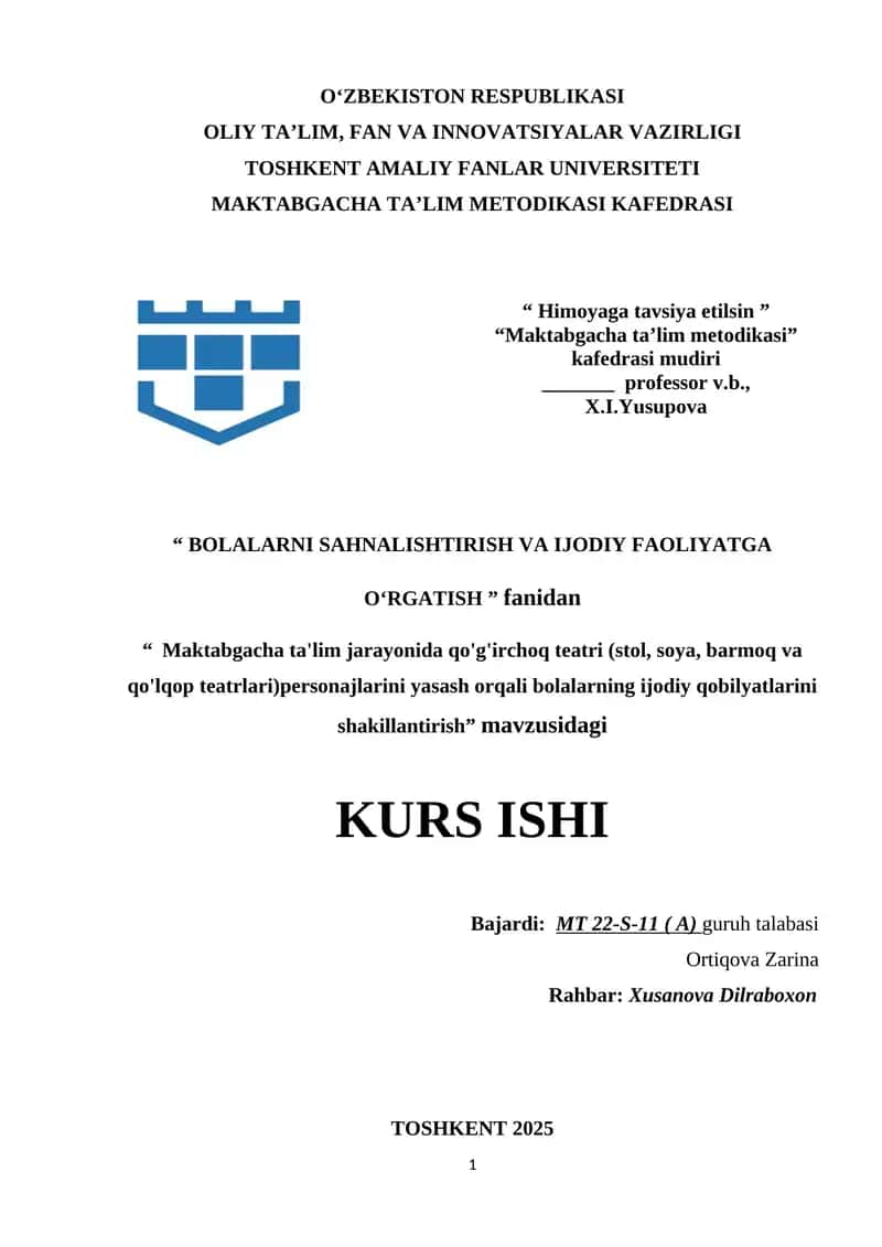 Maktabgacha ta'lim jarayonida qo'g'irchoq teatri (stol, soya, barmoq va qo'lqop teatrlari)personajlarini yasash orqali bolalarning ijodiy qobilyatlarini shakillantirish (2).docx 1