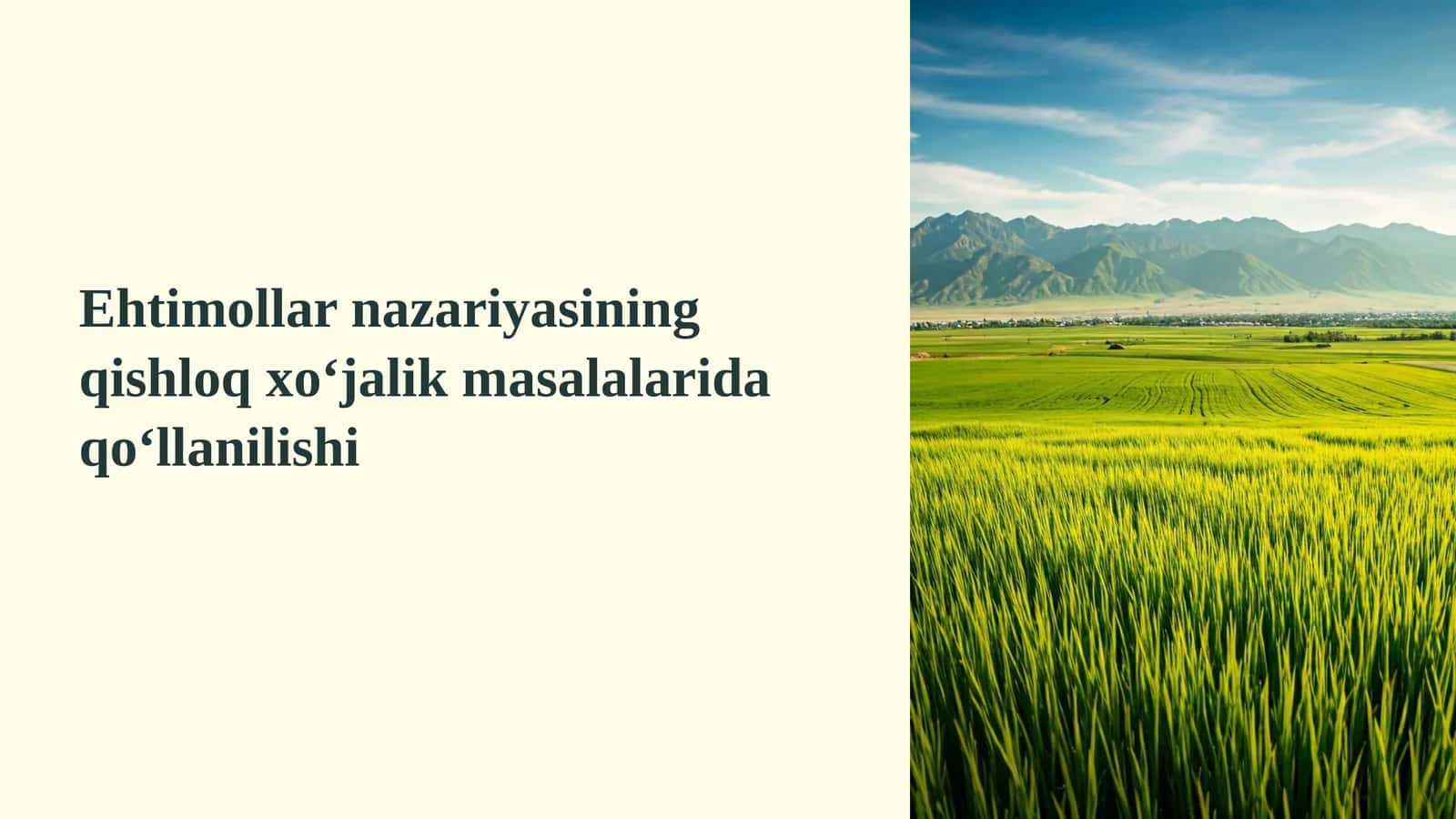Ehtimollar nazariyasi 1