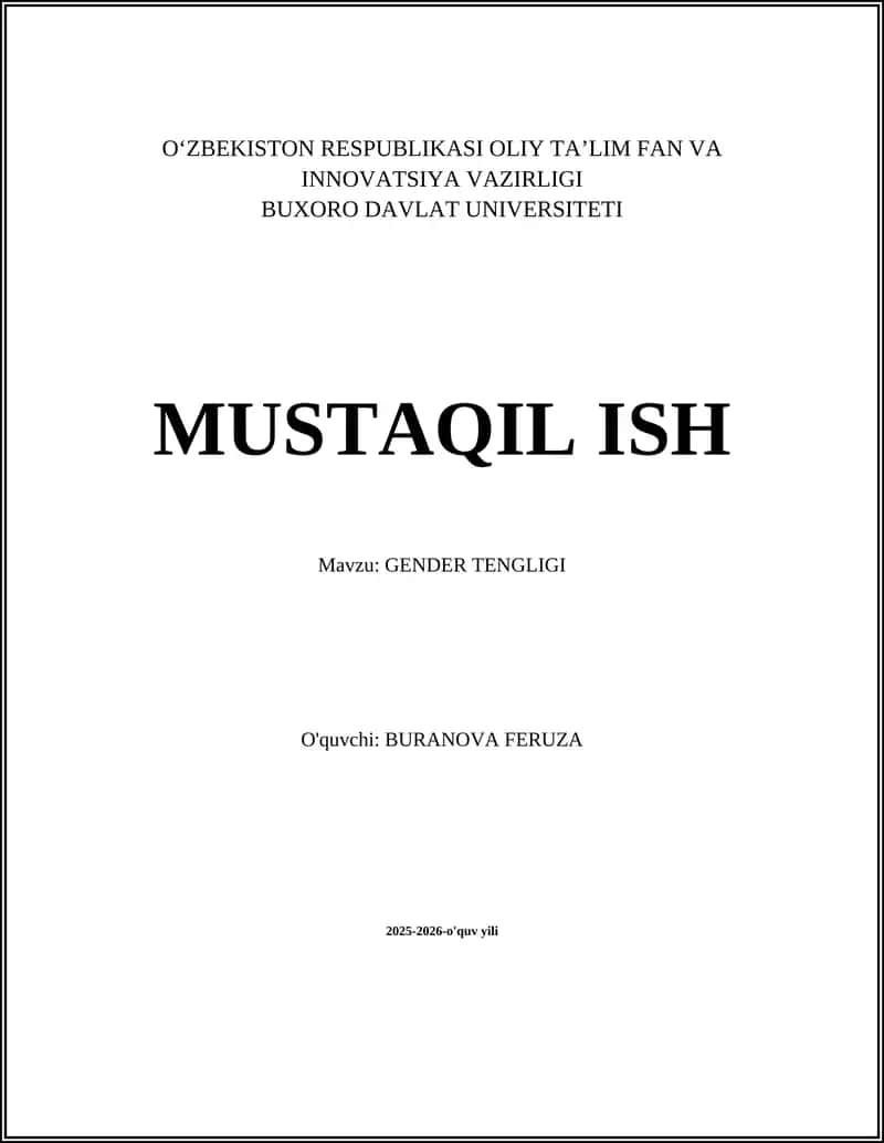 Gender Tengligi va Ta'lim 1