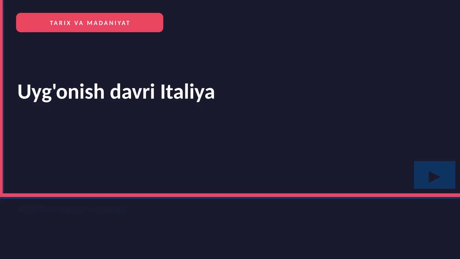 Uyg'onish davri Italiya 1