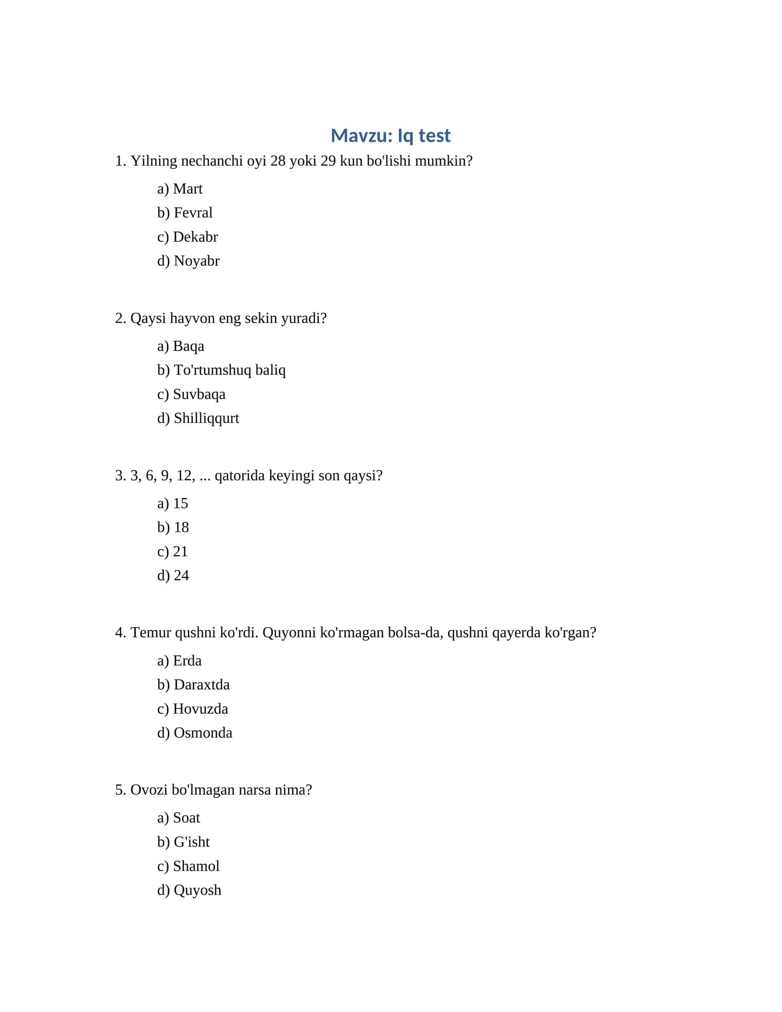 Iq test 1