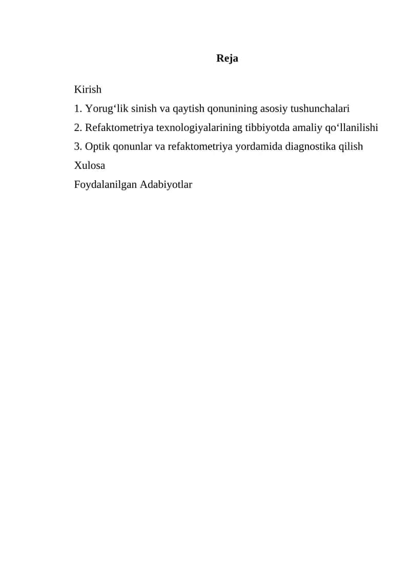 Yorugʻlik sinish va qaytish qonuni 1