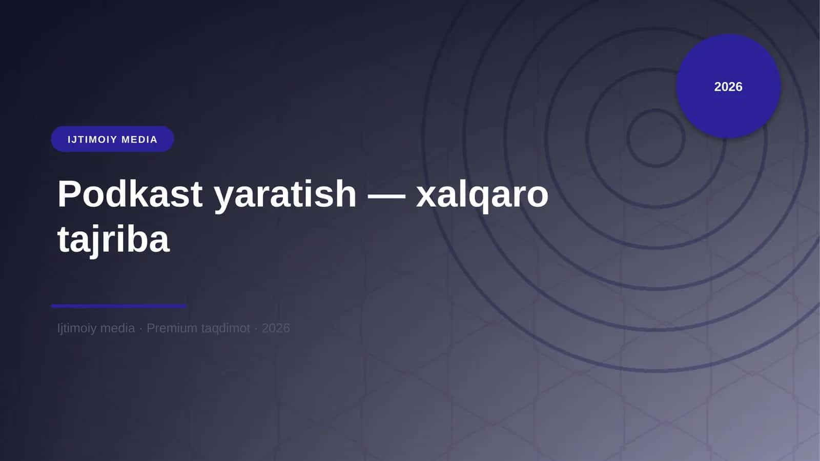 Podkast yaratish — xalqaro tajriba 1