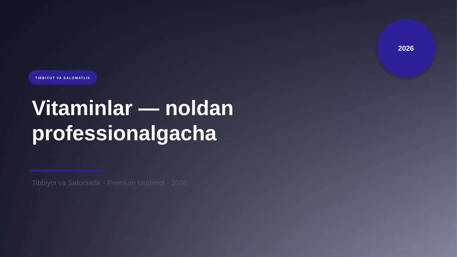 Vitaminlar — noldan professionalgacha 1