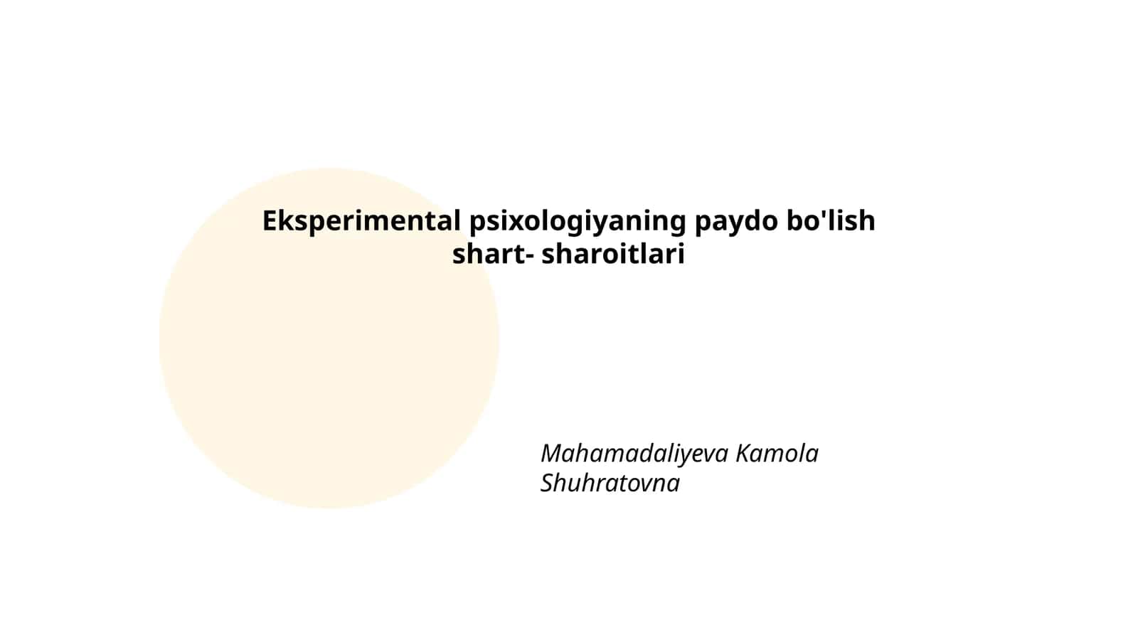 Eksperimental psixologiyaning paydo bo'lish shart- sharoitlari 1